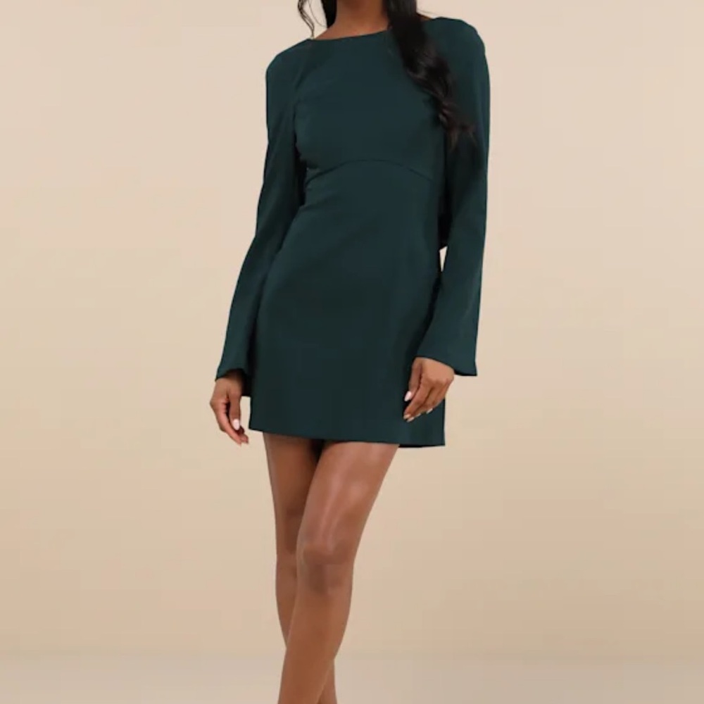 Lulu's Forest Green Long Sleeve Dress